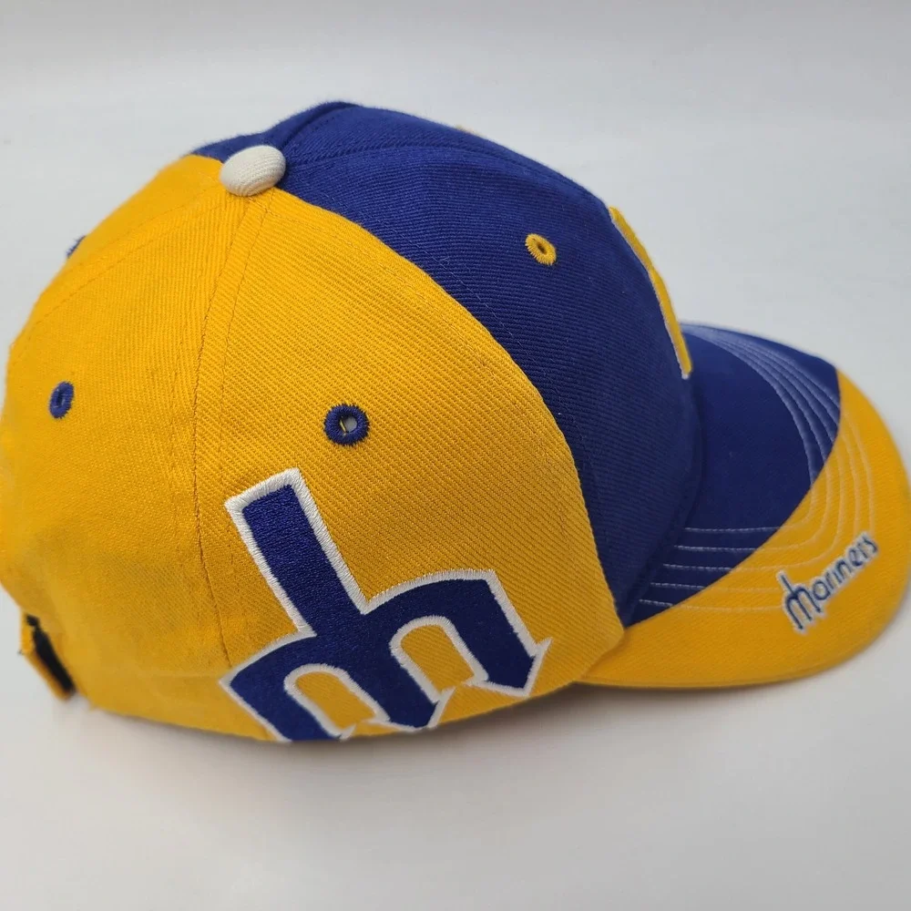 Kids Seattle Mariners Hat Adjustable 47 Brand Blue Yellow Cooperstown Trident